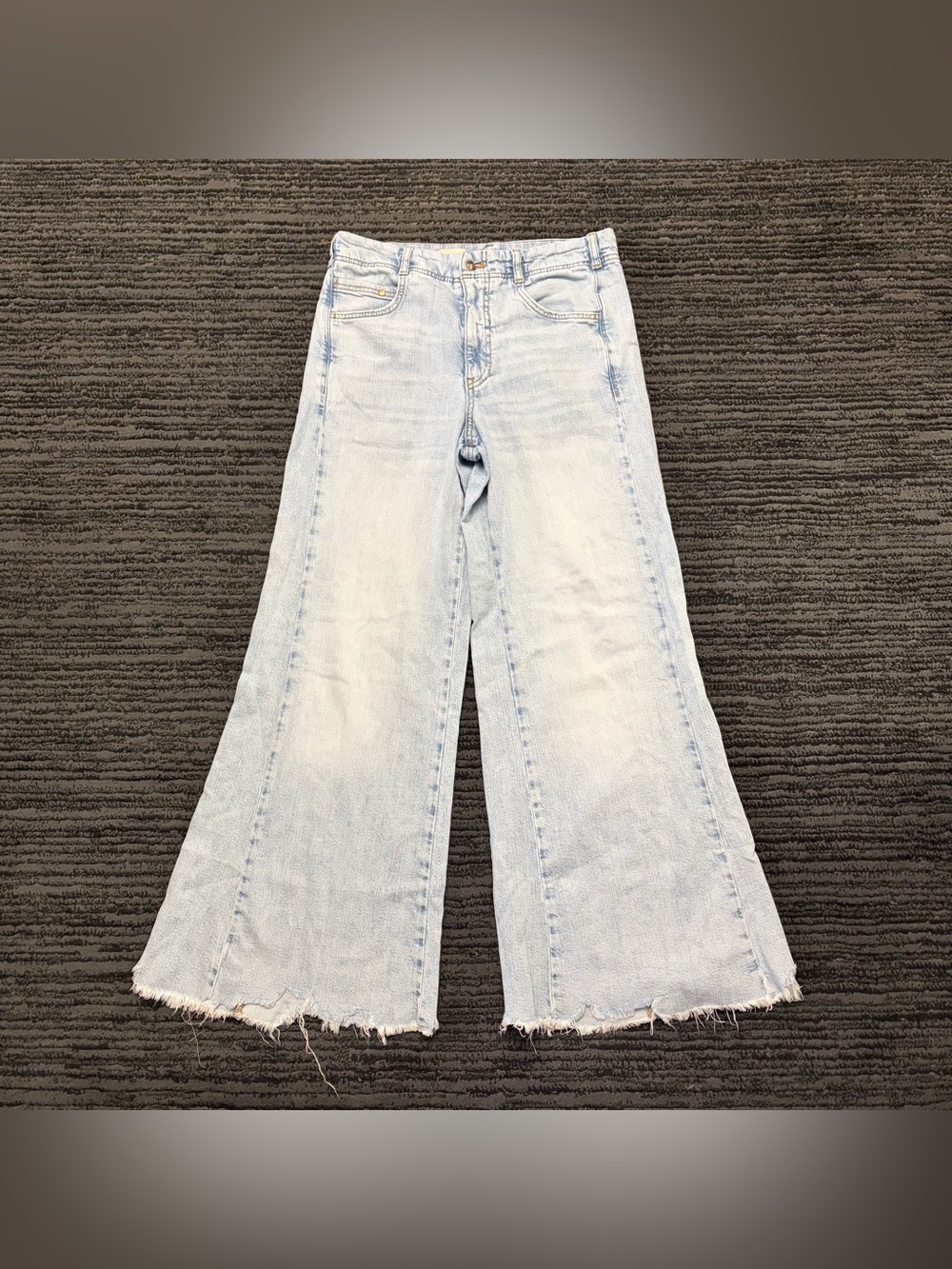 Pilcro high rise wide leg jeans with frayed hem